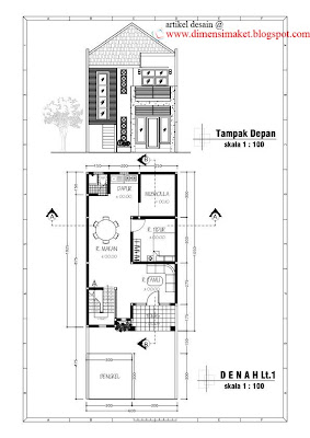 Denah Desain Rumah Menggunakan Autocad 2012 Contoh 2 Gambar Kerja