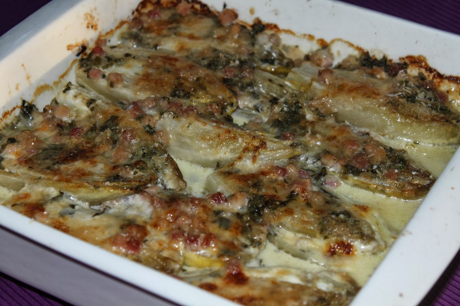 Pots and Frills Endive Baked with Pancetta