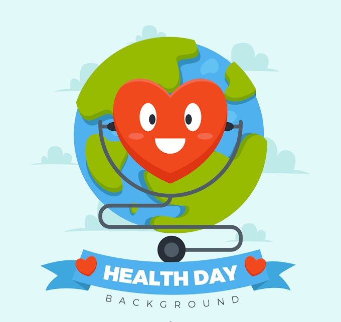 Creative world health day love heart stethoscope free vector illustration
