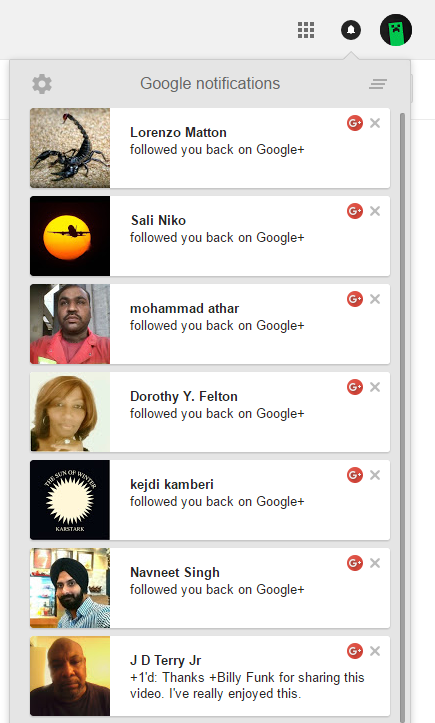 Google Plus Followers Notifications Google Plus Followers Notifications