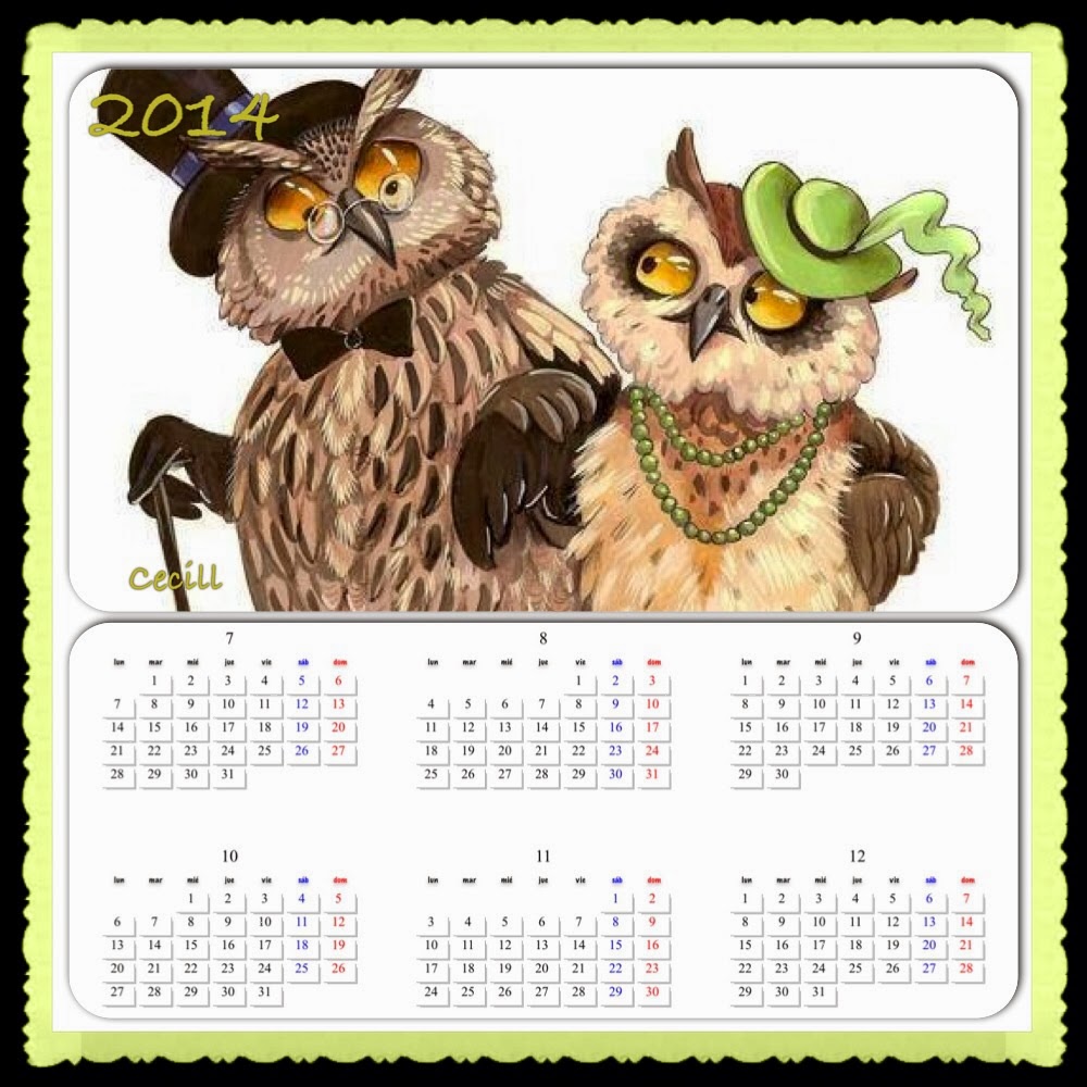 Descarga gratis calendario 2017 buhos para imprimir