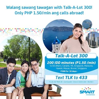 Smart call abroad Talk A Lot 300 IDD Promo rate Smart call abroad Talk A Lot 300 IDD Promo rate