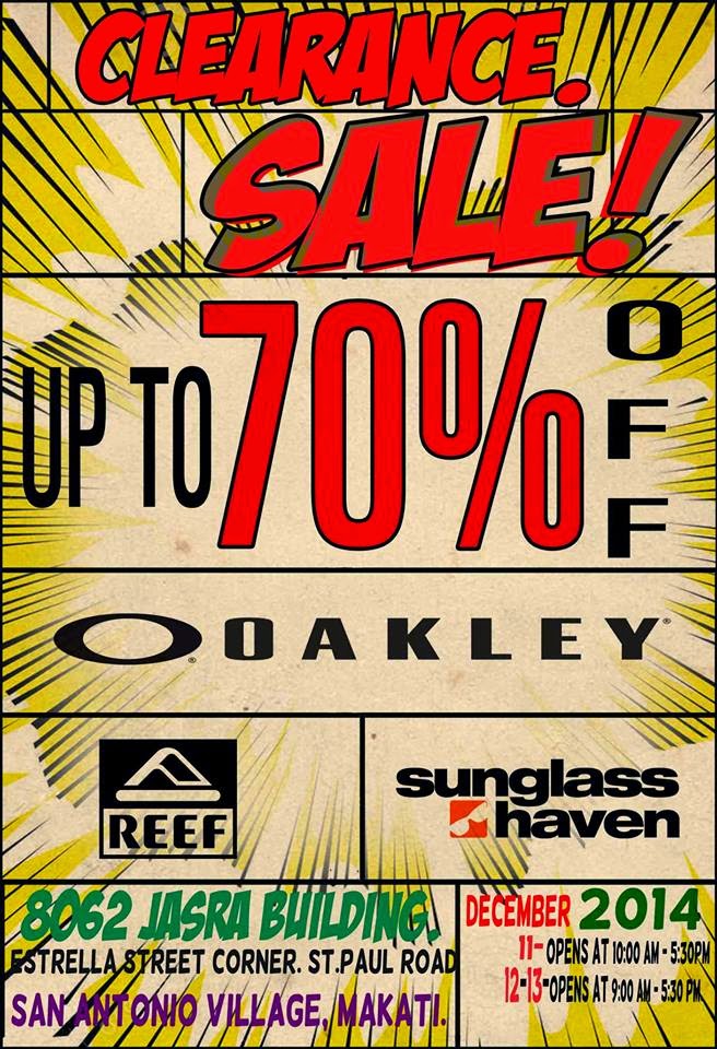 Manila Shopper: Oakley, Reef, Sunglass Haven Clearance SALE: Dec 2014