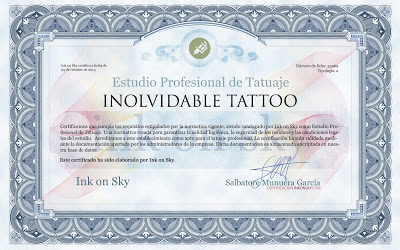 INOLVIDABLE TATTOO SHOP certified for Ink On Sky