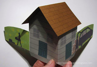 detail of pop up house card