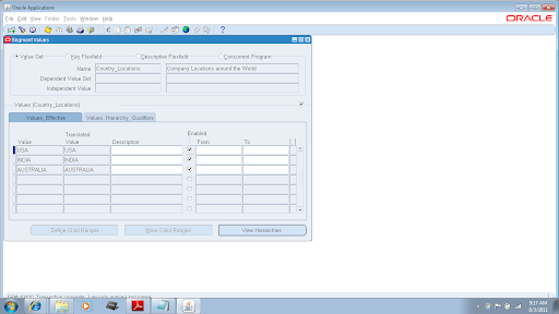 Oracle Applications - Functional: Value Sets in Oracle Applications