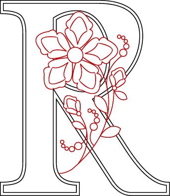 Shawkl Designs: Five Petal Monogram - R