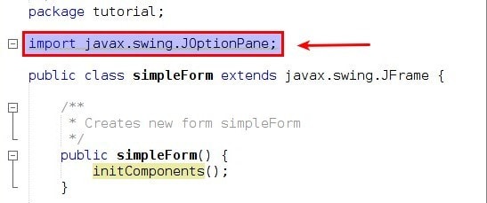 Mengimport paket data JOptionPane