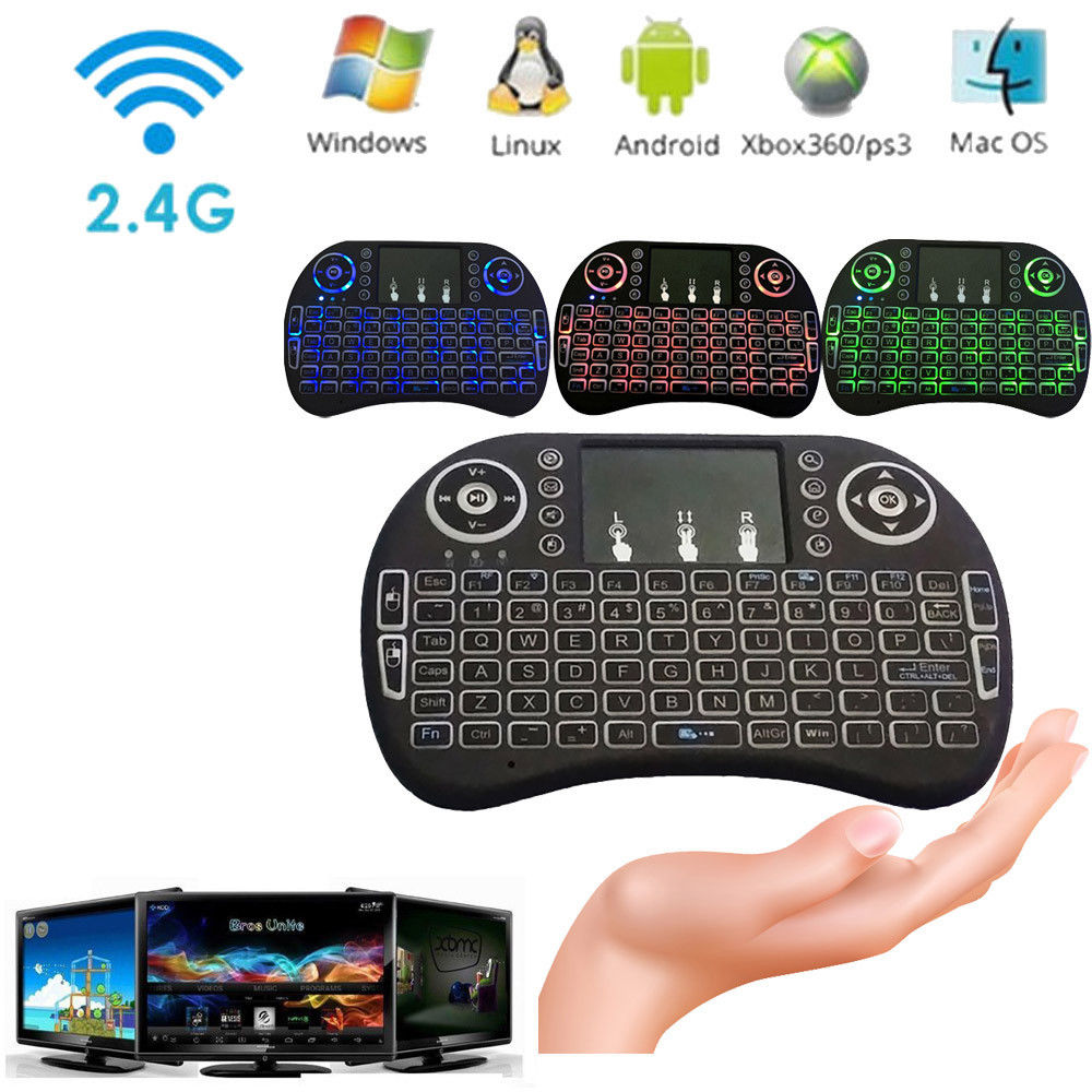 Mini Keyboard Touchpad Tastiera Led Retroilluminata Wireless USB per