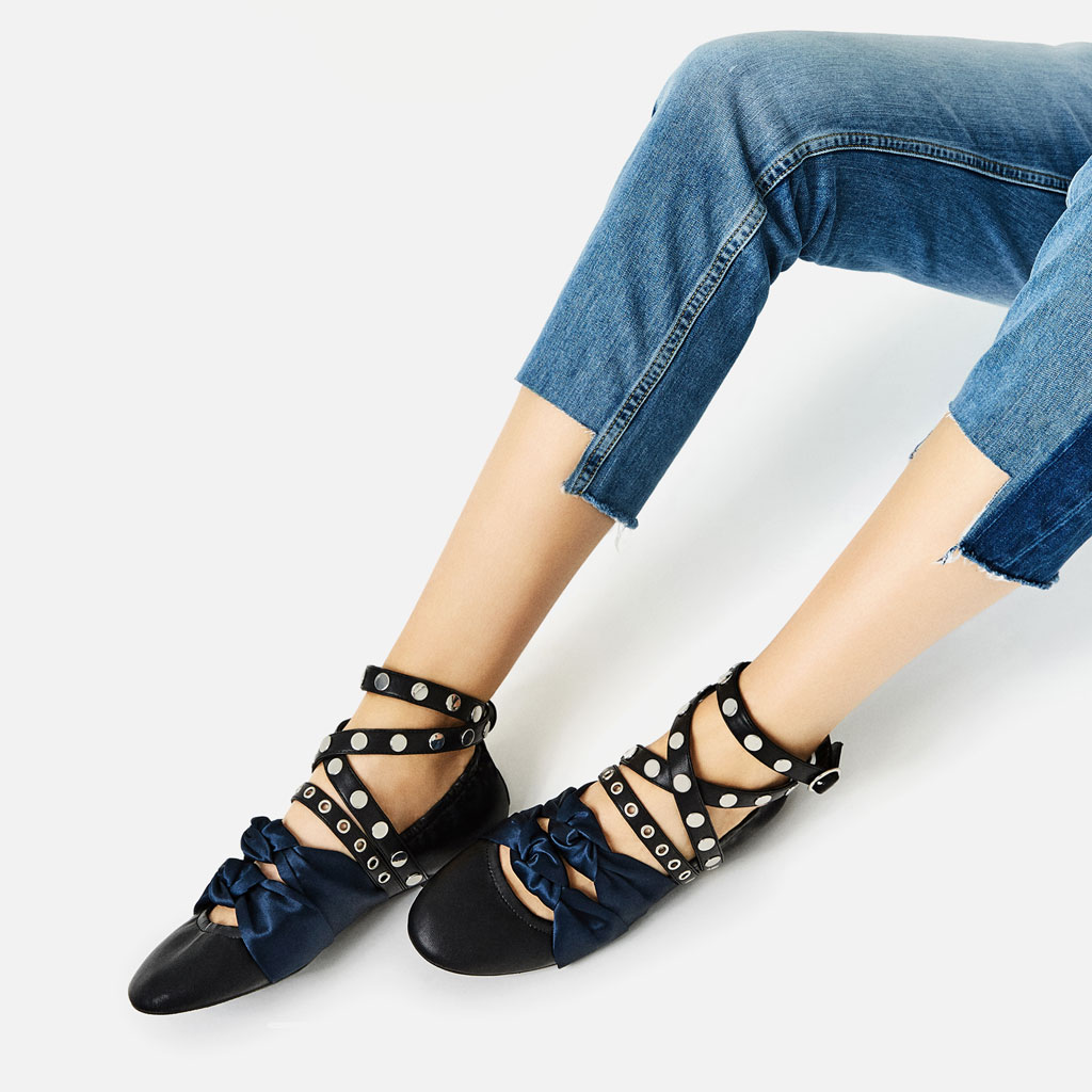 Leather Ballerine Con Lacci Miu Miu Miu Miu Ballet Flats With Heel