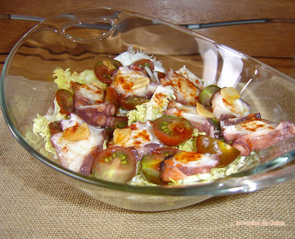 La cocina de Catina: Ensalada de pulpo con chips de ajo
