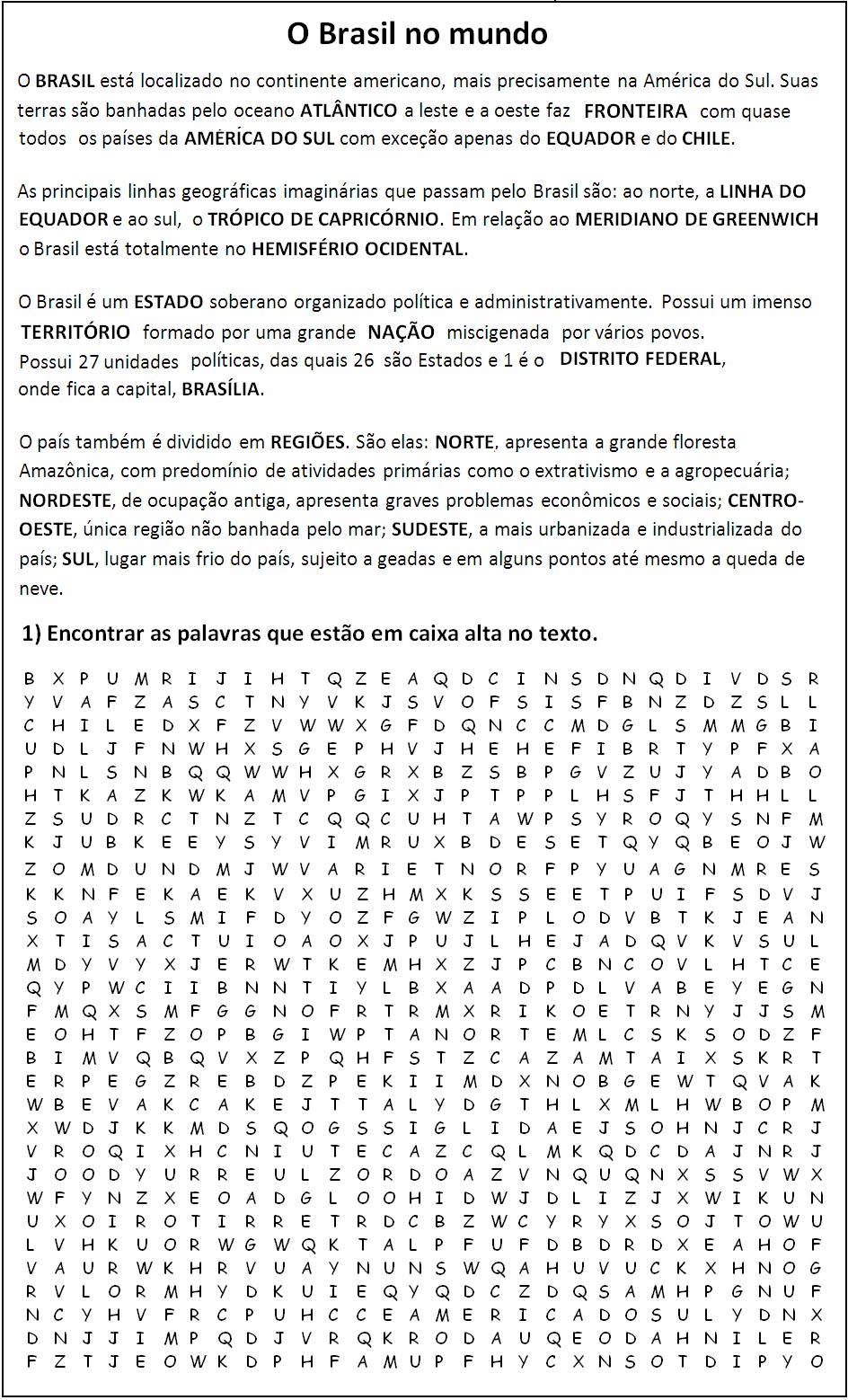 Caça Palavras Para Imprimir: Capitais Brasileiras.
