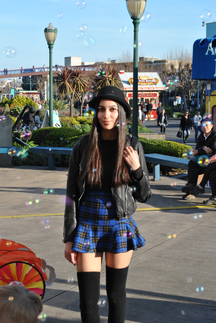 Ami Amore Plaid Skirt + Thigh Highs