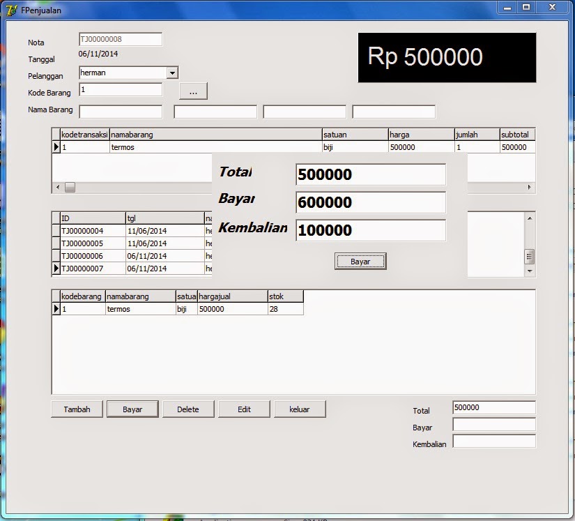 Contoh Program Delphi 7 Penjualan Barang Barisan Contoh