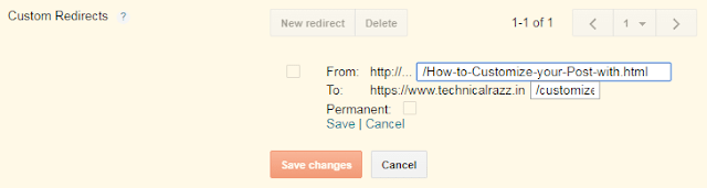 Custom Redirect custom permalink