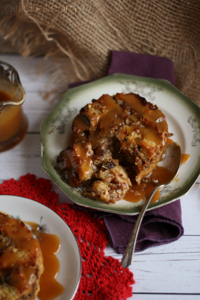 Orange-scented Bread Pudding with Hard Sauce for Two | www.girlichef.com