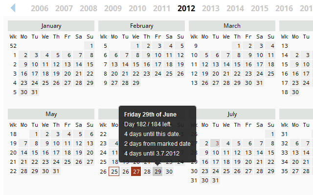 可自己設定多個倒數紀念日的整年日曆，Calendar and Countdown！(Chrome擴充功能)