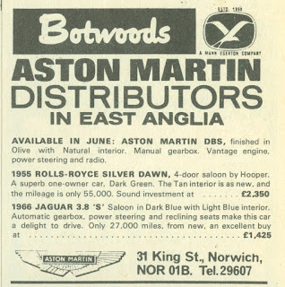 Botwoods, Norwich AstonMartin advert from May 1968