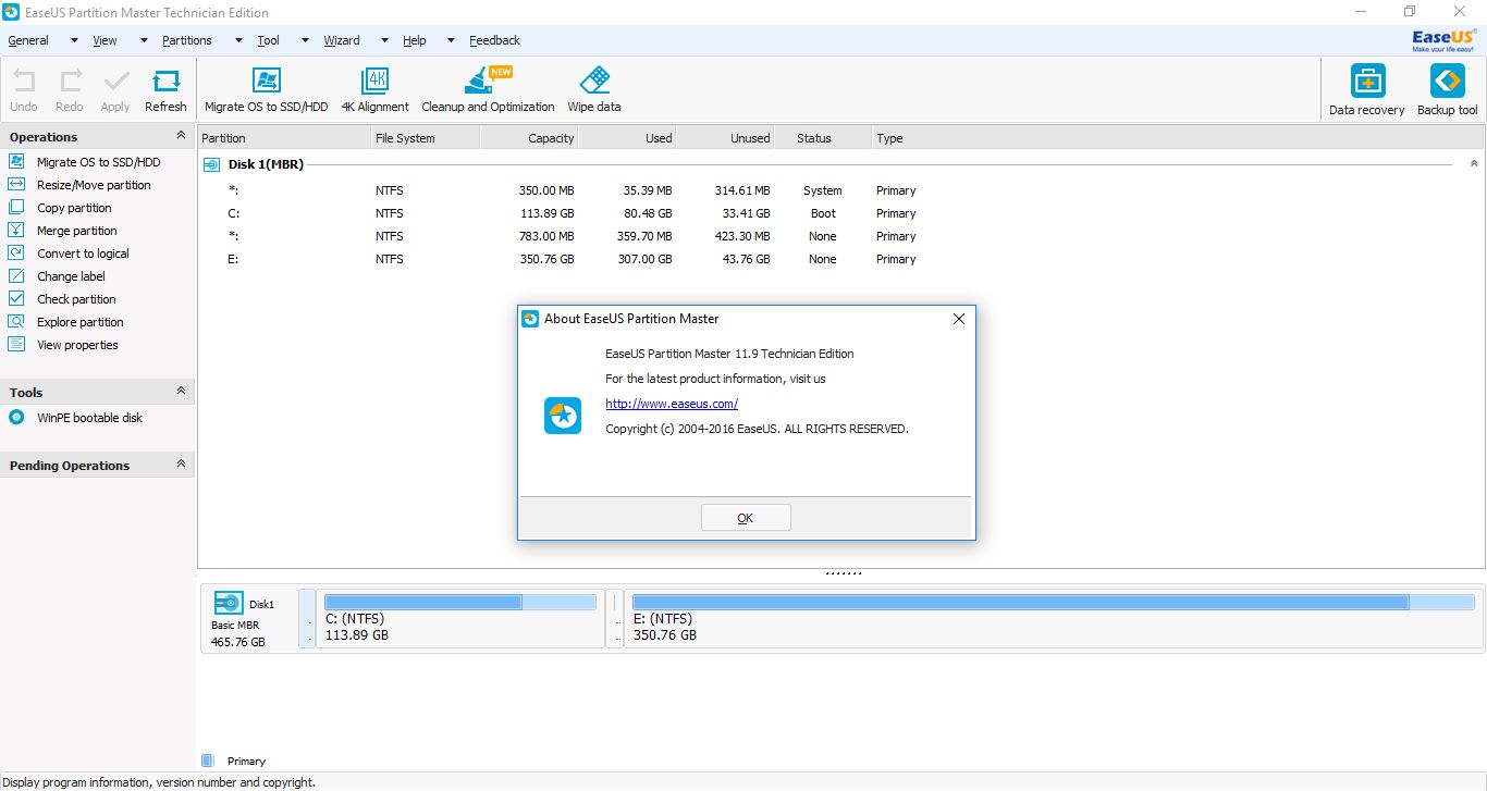 Easeus partition master vs 6.1 1 professional edition