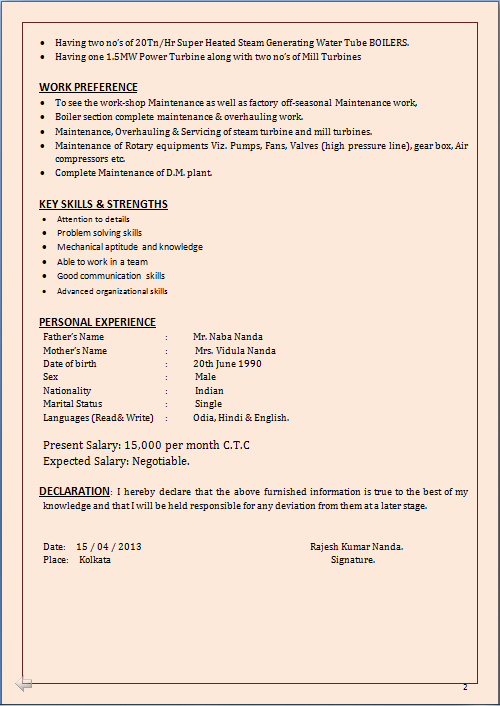 Sample resume for research officer