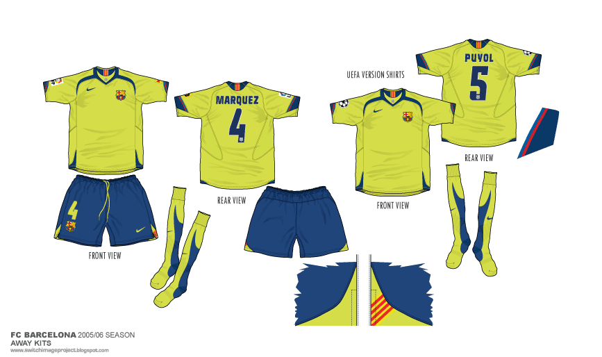 Football teams shirt and kits fan: FC Barcelona 2005-06 Away Kits