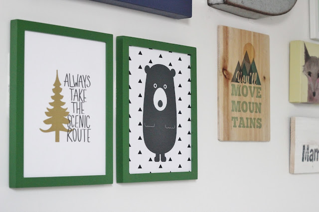 Kid's Camp Themed Playroom Gallery Wall by Delightfully Noted
