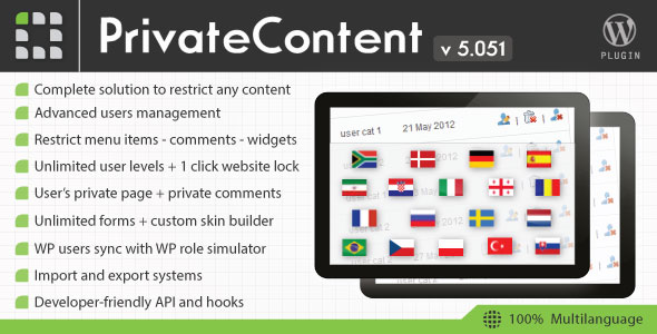 Free Download latest version of PrivateContent V5.051 - Multilevel Content Wordpress Plugin