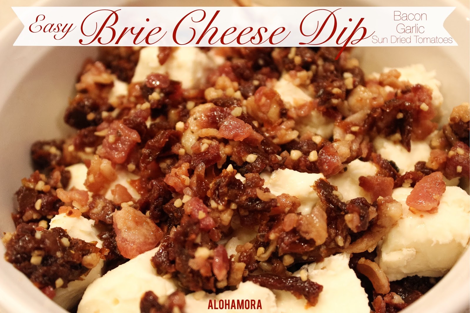 Alohamora Open a Book Brie, Bacon, Garlic, and Sun Dried Tomatoes Cheese Dip {Easy} {Quick 30