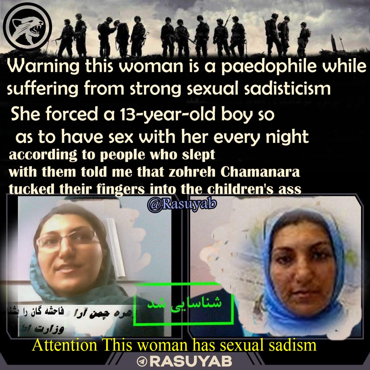 his woman has sexual sadistic, while she is a real paedophile woman.