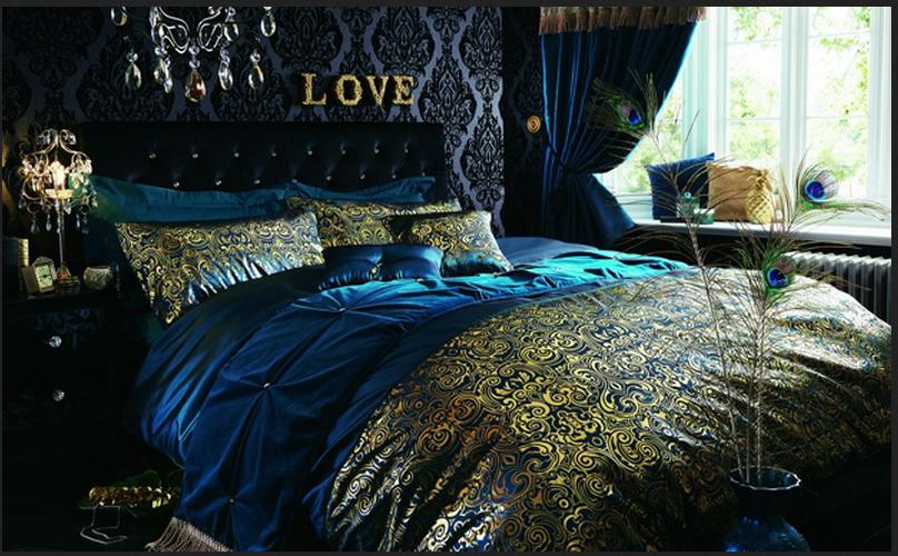 Peacock Inspired Bedroom Decor