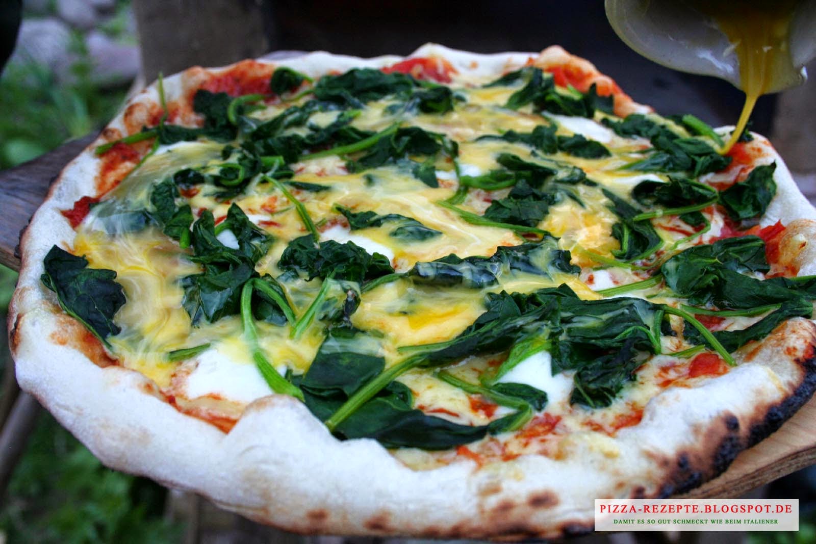 Pizza Spinat mit Ei | Pizza Rezepte - italienische Pizza zu Hause ...