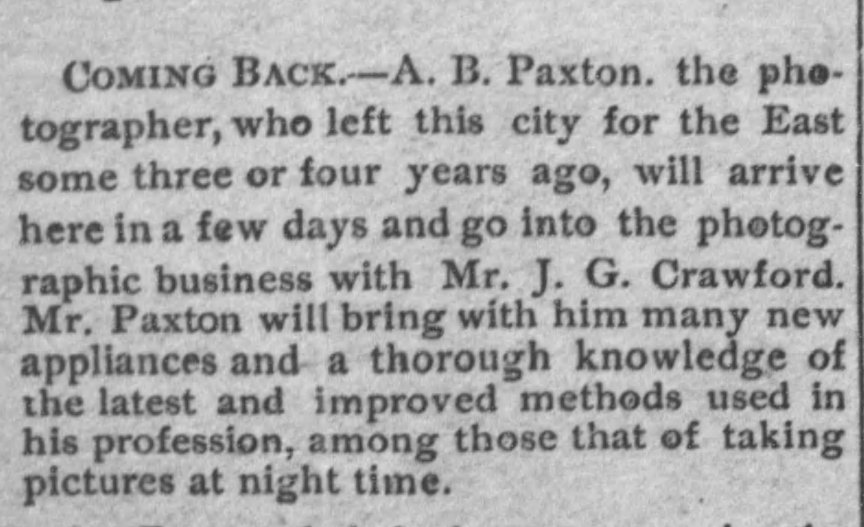 Card Photographers Crawford and Paxton
