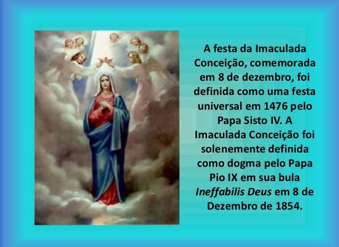Bibliotecas Clara de Resende Feriado 8 de dezembro Dia da Imaculada Conceição_ Os dogmas da fé!