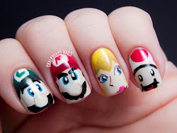 mario nail character mamma mia nails peach toad luigi paint yoshi mushroom chalkboardnails hardest designs chalkboard bowser nerd headed spot
