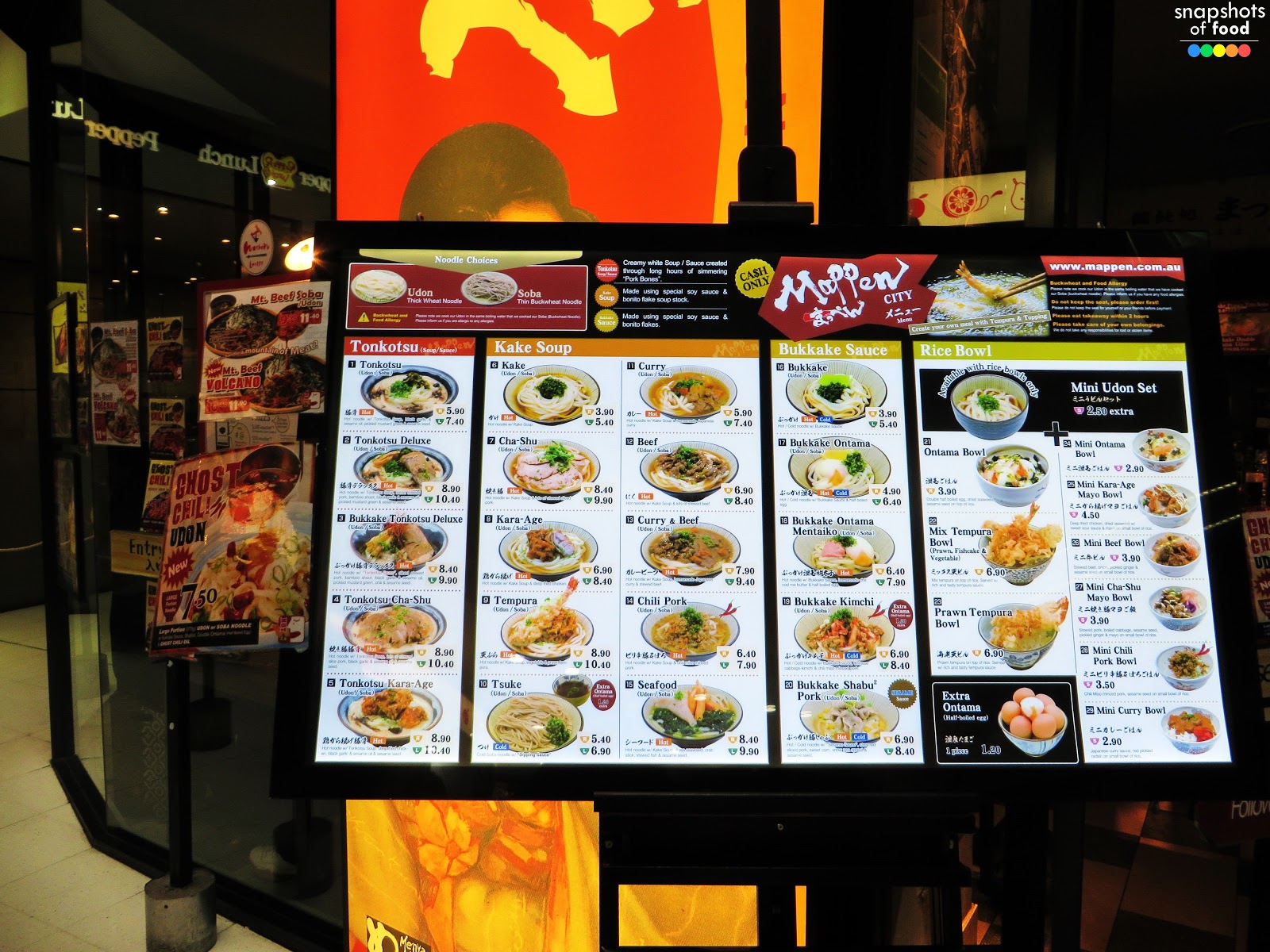 Mappen Japanese Noodle and Rice Bowl Bar Sydney CBD