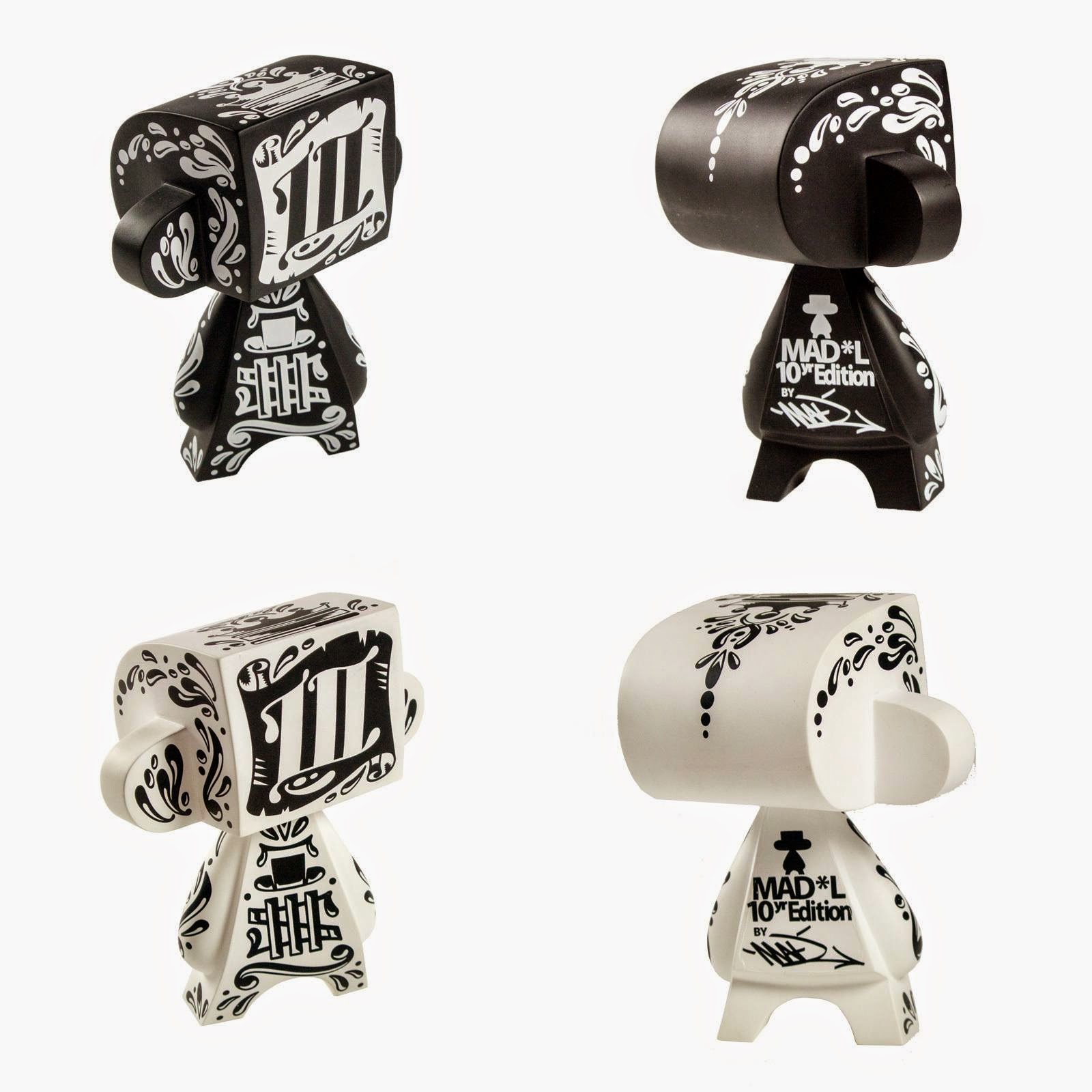 10 Year Edition Mad*L 5” Black and White Vinyl Figure Set by MAD