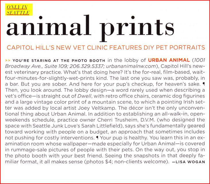 News from The Spellman Company Urban Animal in February Seattle