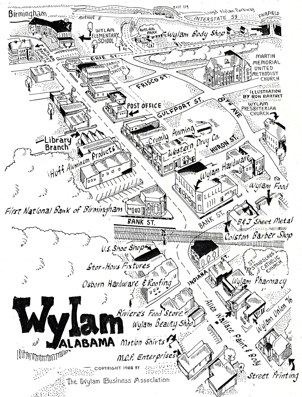 The Barthet Gallery Wylam Pictorial Map