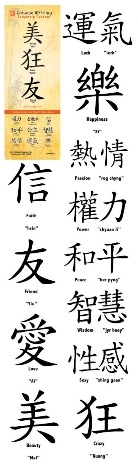 Symbol character chinese tattoo, Tattoos chinese symbol