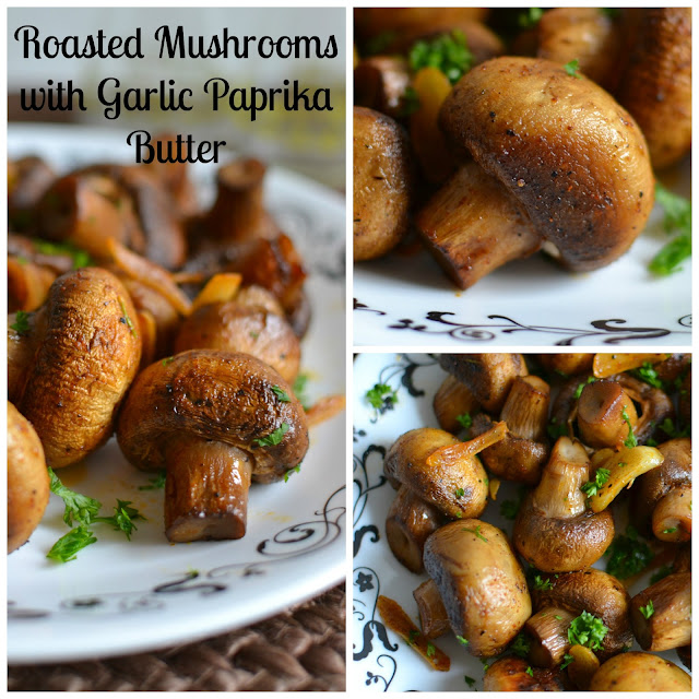 An easy side or meatless main dish for any mushroom lover! Goes great with most anything including chicken, beef, pork, pasta or rice! Roasted Mushrooms with Garlic Paprika Butter Recipe from Hot Eats and Cool Reads