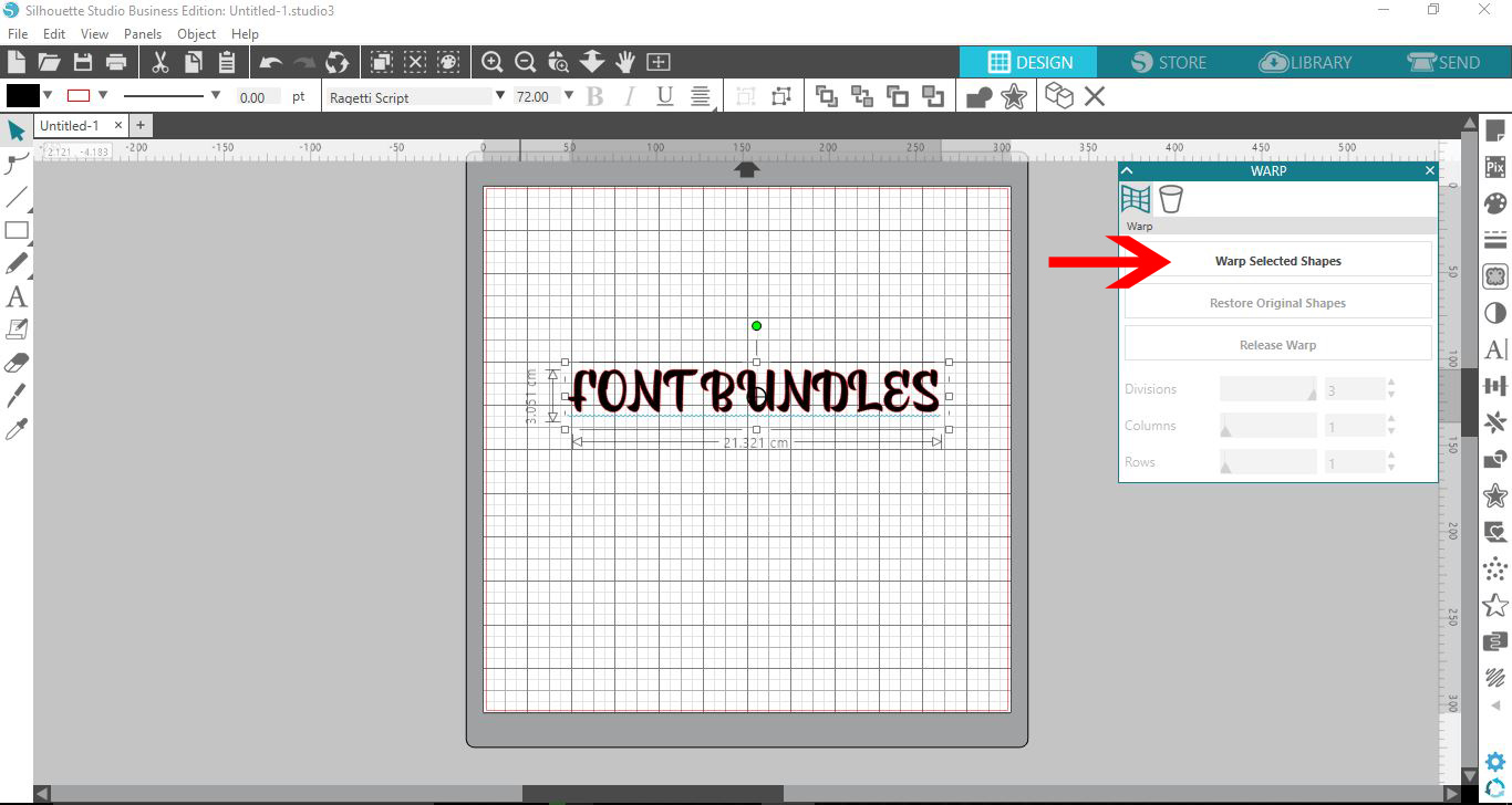 Warp Tool in Silhouette V4.1 Design Bundles
