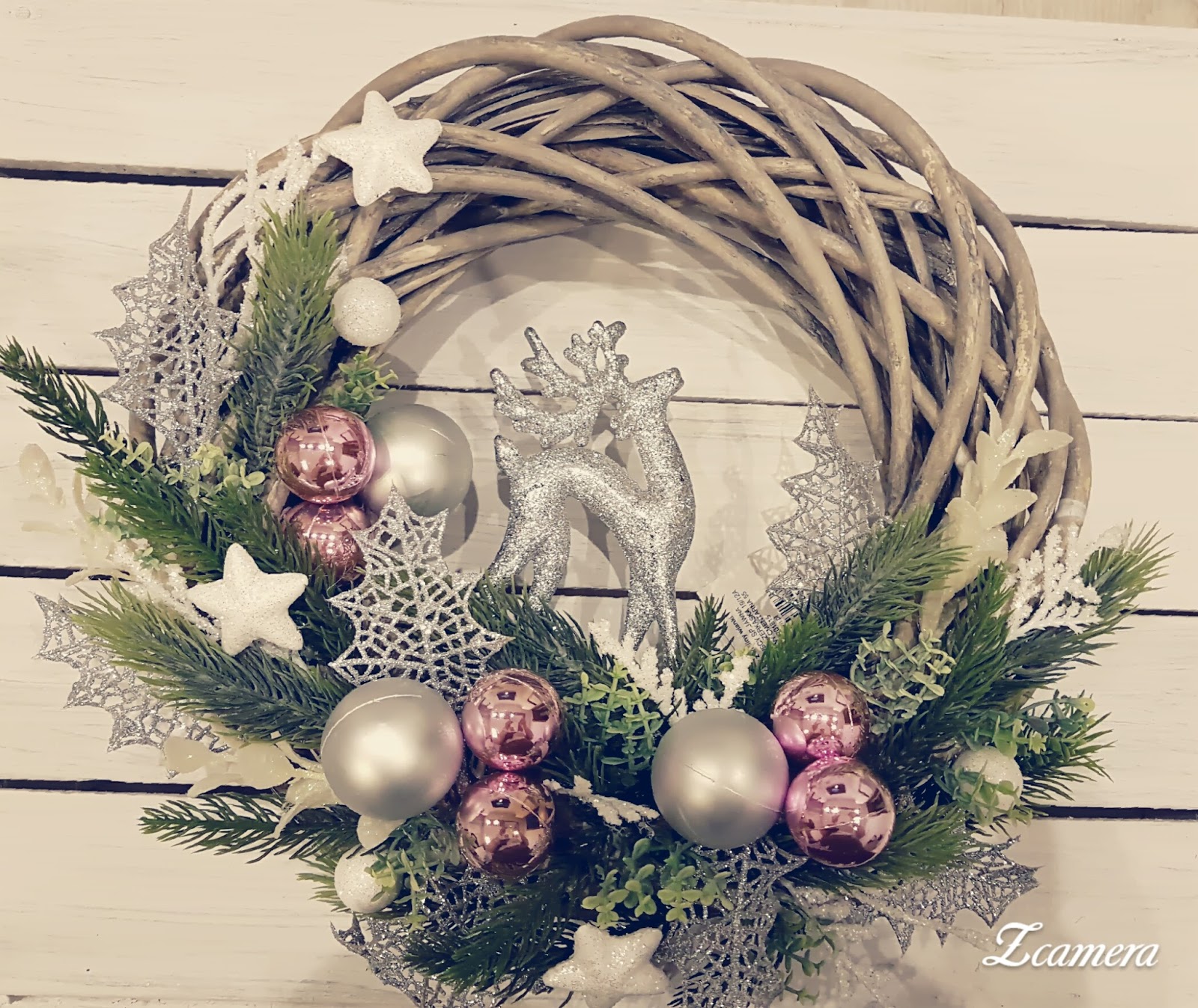 Lovely pink Christmas wreath