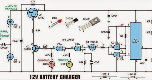 Electrical Engineering World: 12 Volt Battery Charger Circuit Diagram