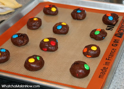 Chocolate Peanut Butter M&M Cookies - Use Skippy Dark Chocolate Peanut Butter next time you make PB cookies!