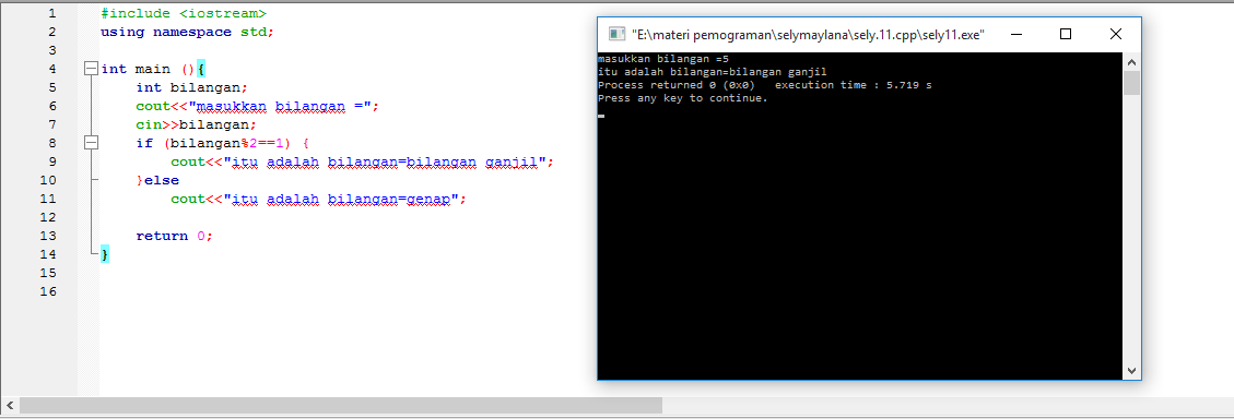 AYOK BELAJAR: Contoh Pemograman Menentukan Bilangan Ganjil Genap