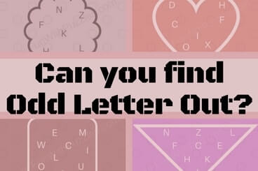 Picture Puzzles to find the odd letter out
