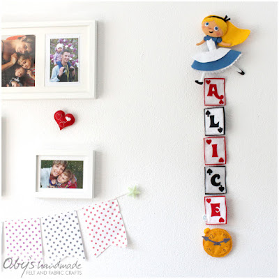 Alice in wonderland, name banner, Oby's Handmade