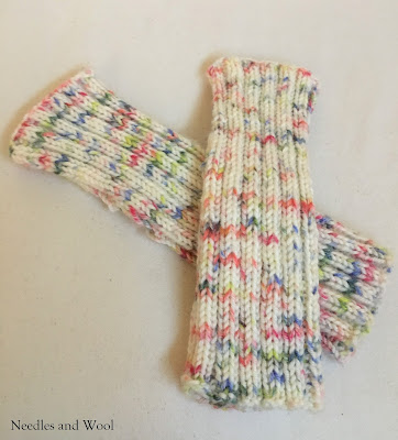 ribbed fingerless mittens