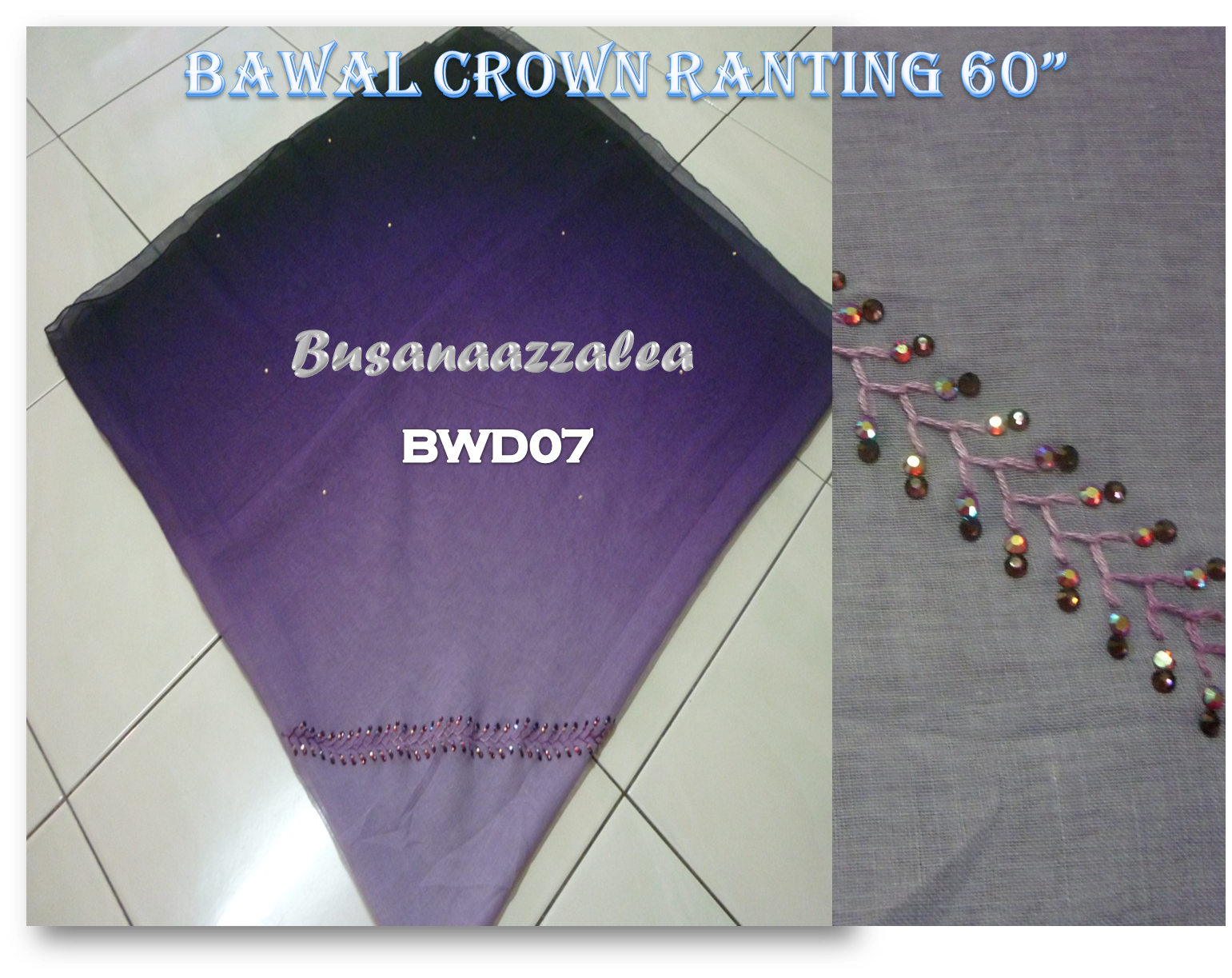 Busana Azzalea: :: Tudung Bawal Ranting bidang 60