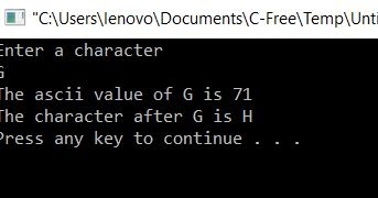 All C Programs: Program 353: Print ASCII value of given Character and ...